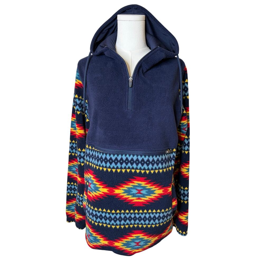RSQ Men’s Southwestern Aztec Geometric Fleece Hooded Jacket S Gorpcore